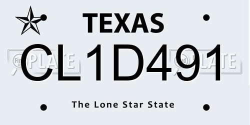 CL1D491 Texas License Plate