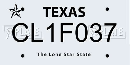 CL1F037 Texas License Plate