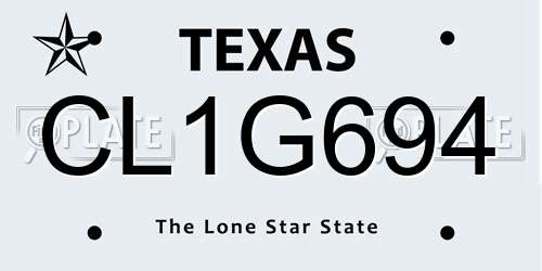 CL1G694 Texas License Plate