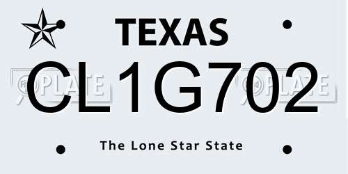 CL1G702 Texas License Plate