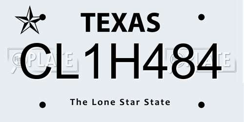 CL1H484 Texas License Plate