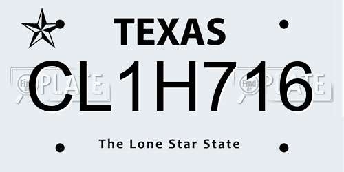 CL1H716 Texas License Plate