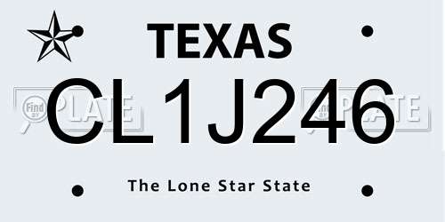 CL1J246 Texas License Plate