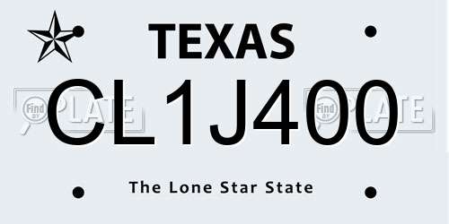 CL1J400 Texas License Plate