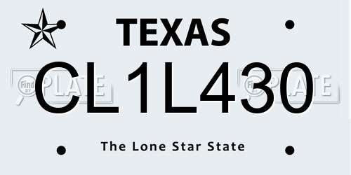 CL1L430 Texas License Plate