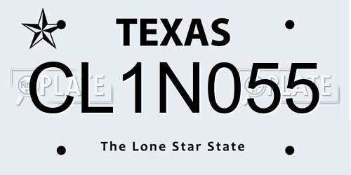 CL1N055 Texas License Plate