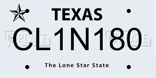 CL1N180 Texas License Plate