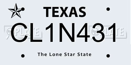 CL1N431 Texas License Plate