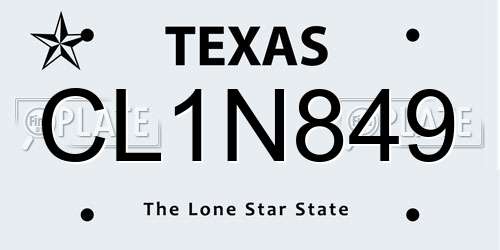 CL1N849 Texas License Plate