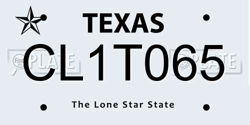 CL1T065 Texas License Plate