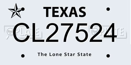 CL27524 Texas License Plate