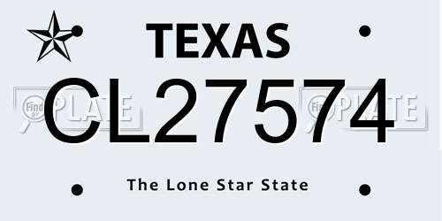 CL27574 Texas License Plate
