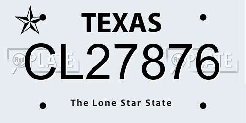 CL27876 Texas License Plate