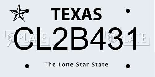CL2B431 Texas License Plate
