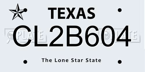 CL2B604 Texas License Plate