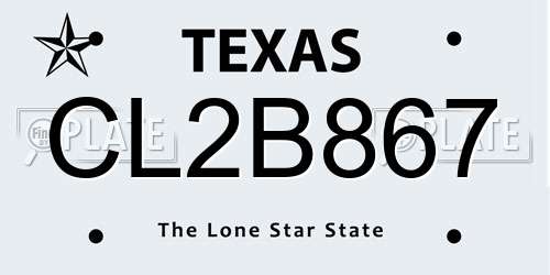 CL2B867 Texas License Plate