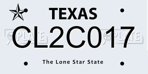 CL2C017 Texas License Plate