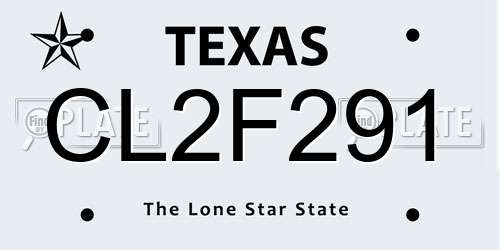 CL2F291 Texas License Plate