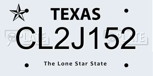 CL2J152 Texas License Plate