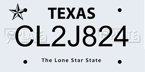 CL2J824 Texas License Plate