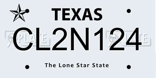 CL2N124 Texas License Plate