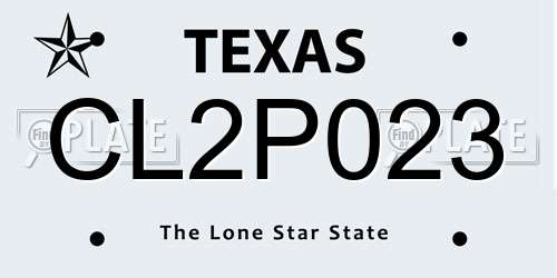 CL2P023 Texas License Plate