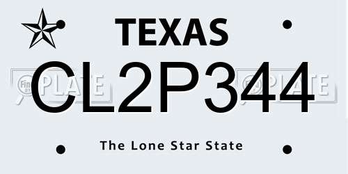 CL2P344 Texas License Plate