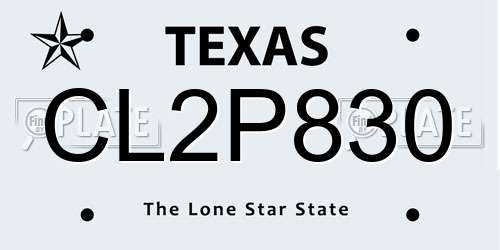 CL2P830 Texas License Plate
