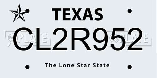 CL2R952 Texas License Plate