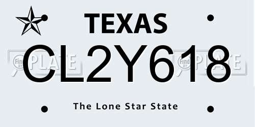 CL2Y618 Texas License Plate