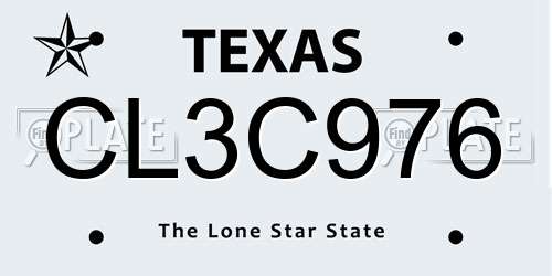 CL3C976 Texas License Plate