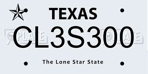 CL3S300 Texas License Plate
