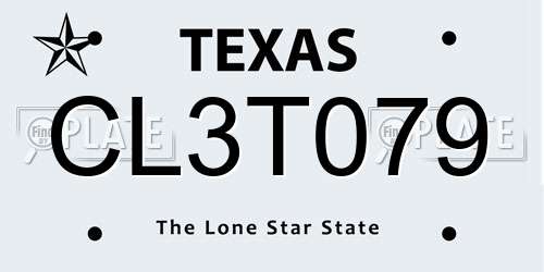 CL3T079 Texas License Plate
