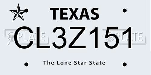 CL3Z151 Texas License Plate