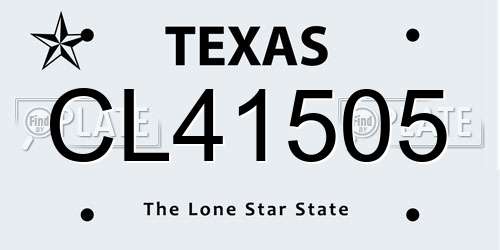 CL41505 Texas License Plate