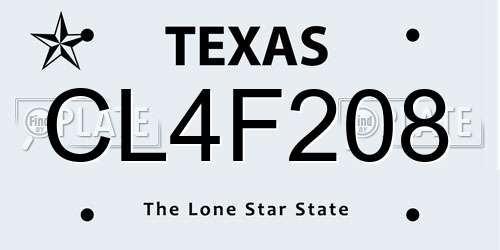 CL4F208 Texas License Plate
