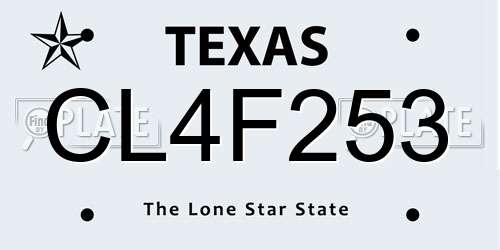 CL4F253 Texas License Plate
