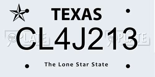 CL4J213 Texas License Plate