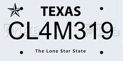CL4M319 Texas License Plate