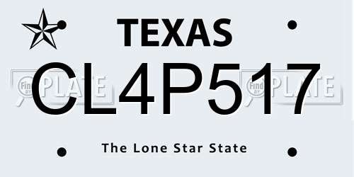 CL4P517 Texas License Plate