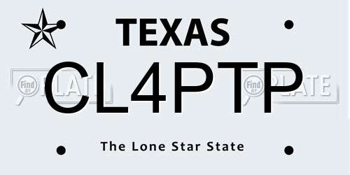 CL4PTP Texas License Plate