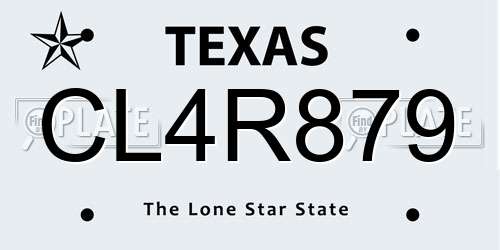 CL4R879 Texas License Plate
