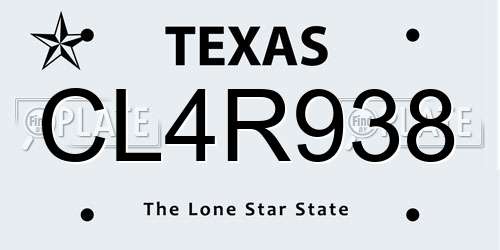 CL4R938 Texas License Plate