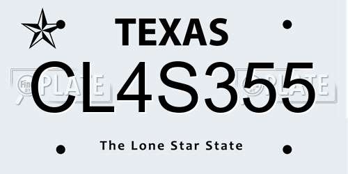 CL4S355 Texas License Plate