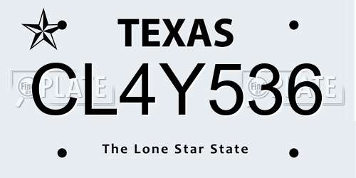 CL4Y536 Texas License Plate