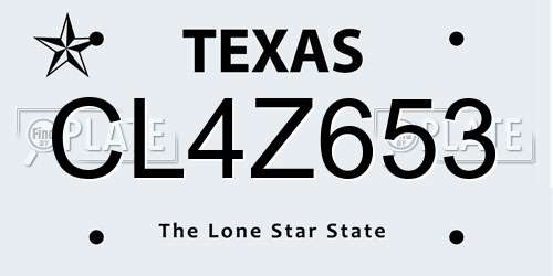 CL4Z653 Texas License Plate
