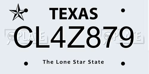 CL4Z879 Texas License Plate