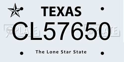 CL57650 Texas License Plate