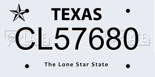 CL57680 Texas License Plate