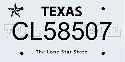 CL58507 Texas License Plate